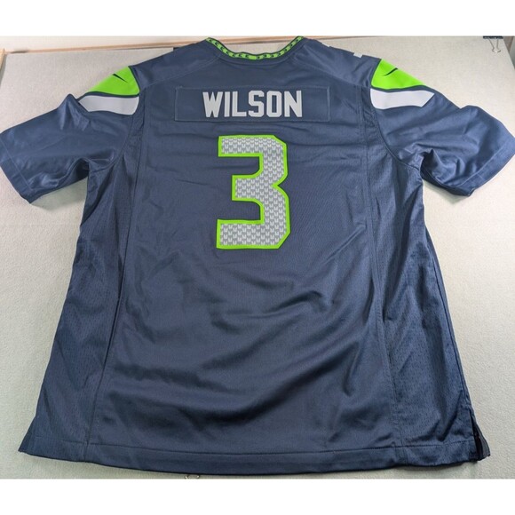 Nike Seattle Seahawks Jersey Russell Wilson #3 NFL Team Players On Field Men XL - Picture 8 of 9